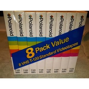 8 Blank Polaroid Supercolor Video Cassette VHS Tapes 6 hr~ T-120 ~ NEW SEALED